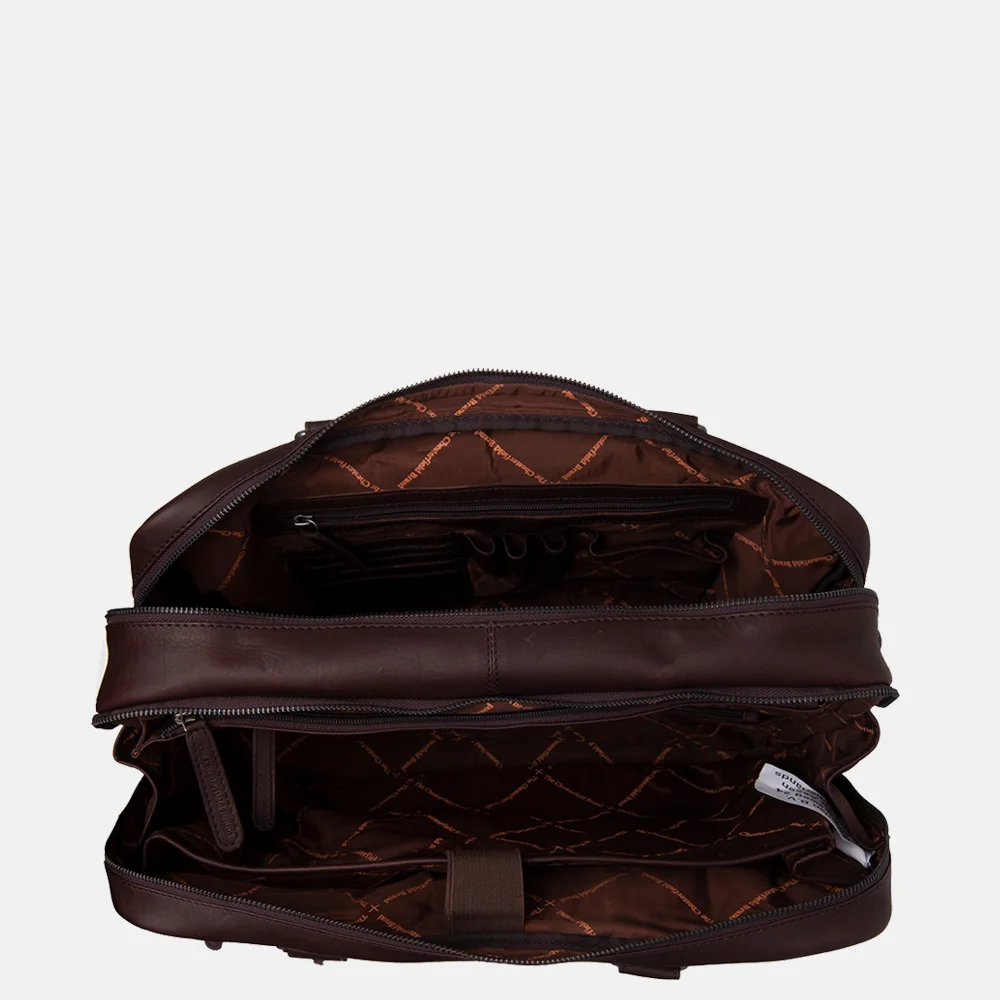 Chesterfield Boston laptoptas 15 inch bruin  bij Duifhuizen