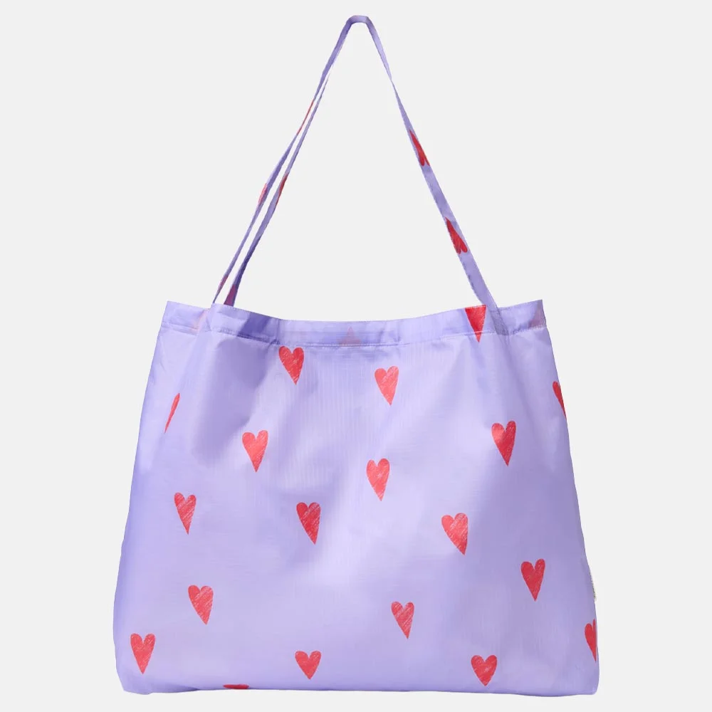Studio Noos shopper boodschappentas lilac hearts