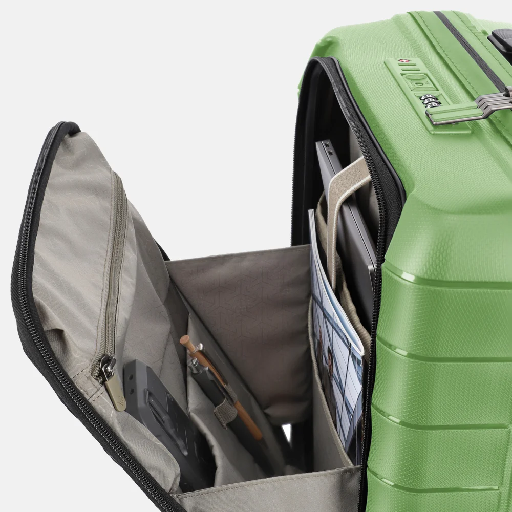Travelite Mooby frontpocket handbagage koffer 55 cm green bij Duifhuizen