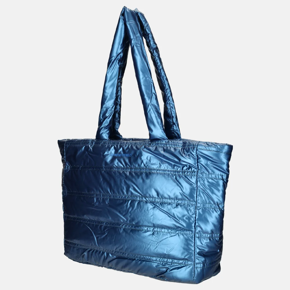 New Rebels Puffy shopper metallic new blue bij Duifhuizen
