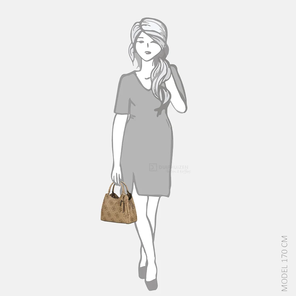 Guess Meridian girlfriend handtas S latte logo bij Duifhuizen