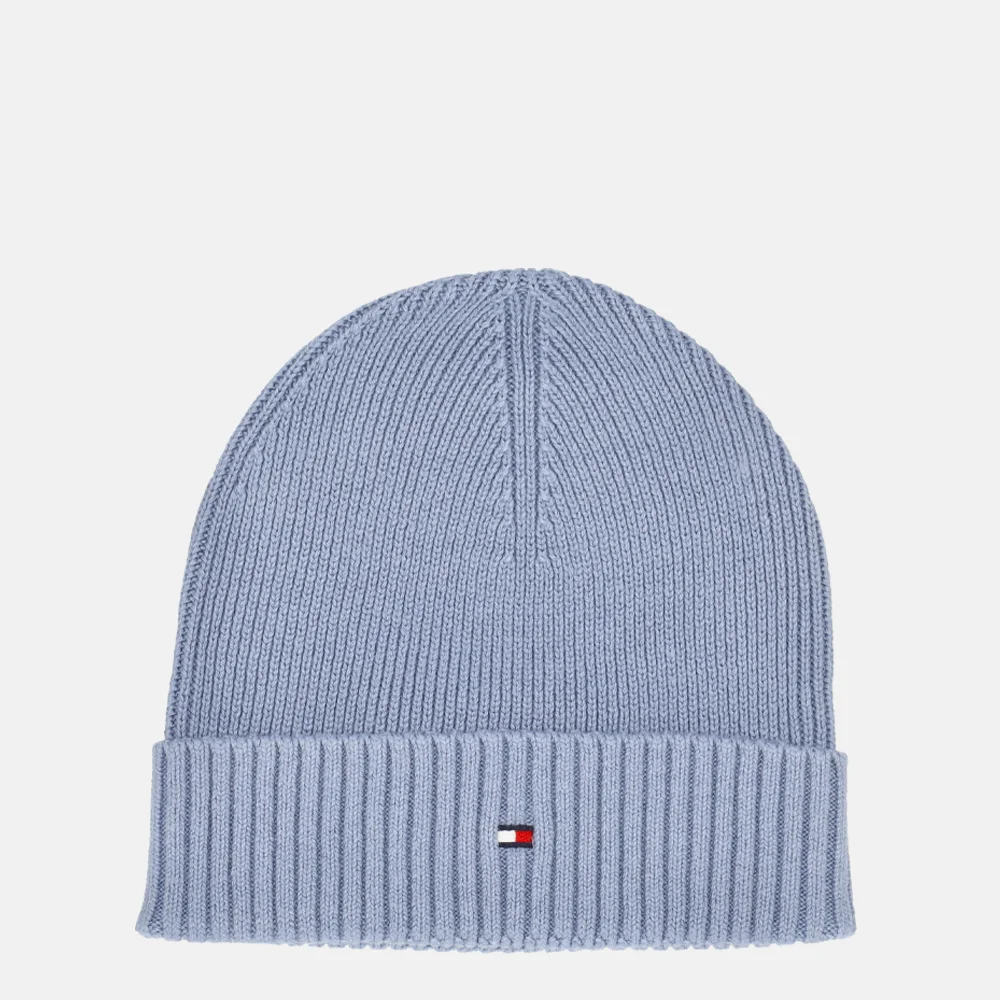 Tommy Hilfiger Flag Pima Cotton Beanie muts brisk blue