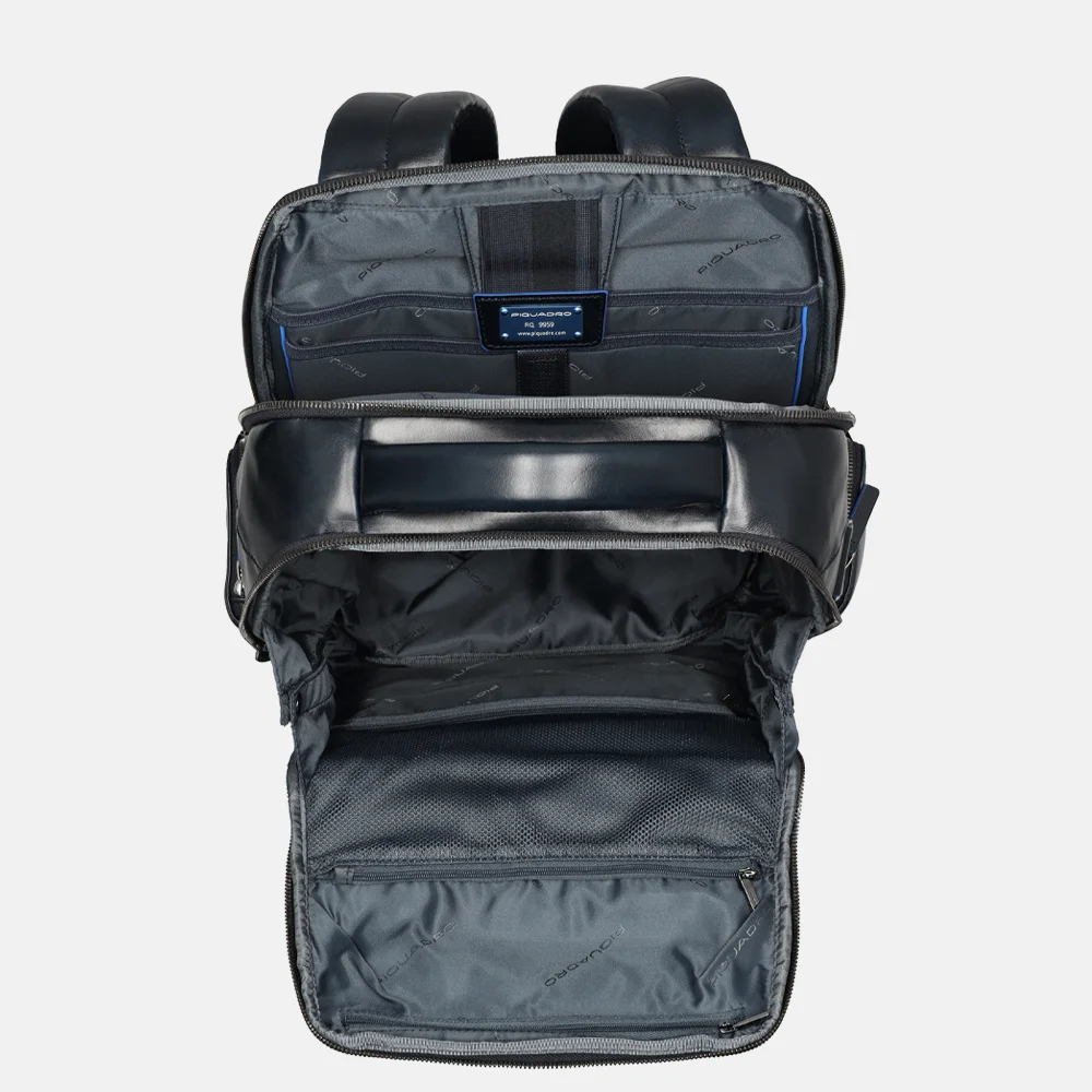 Piquadro Blue square laptoprugzak 15 inch blue bij Duifhuizen