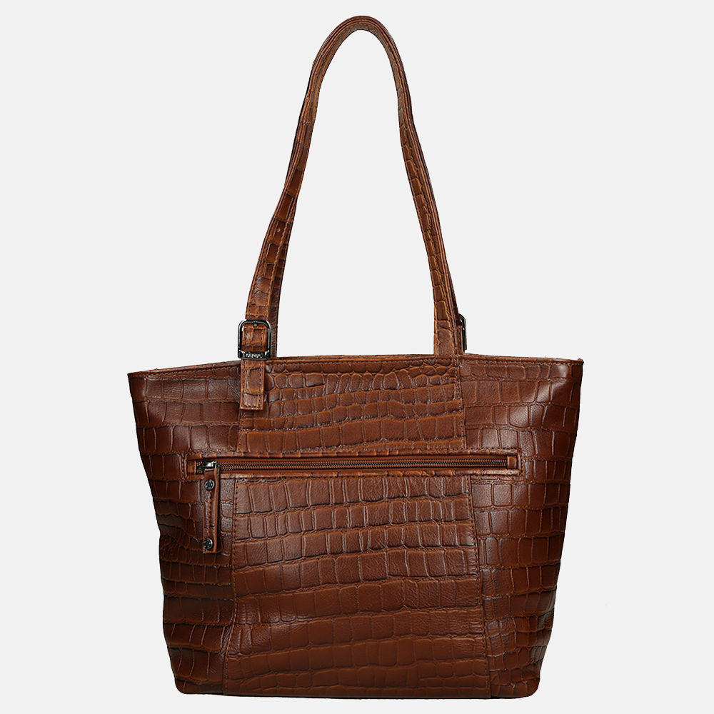 Berba Laguna shopper croco cognac bij Duifhuizen