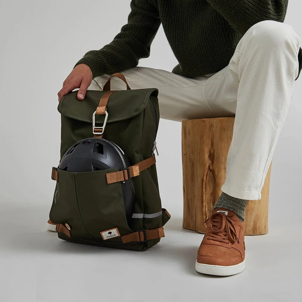 Faguo Commuter rugzak 14 inch kaki bij Duifhuizen