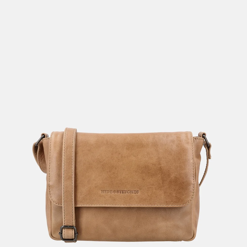 Hide & Stitches Porto crossbody tas taupe