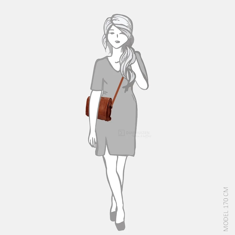 Bear Design Hanna crossbody tas met overslag cognac bij Duifhuizen