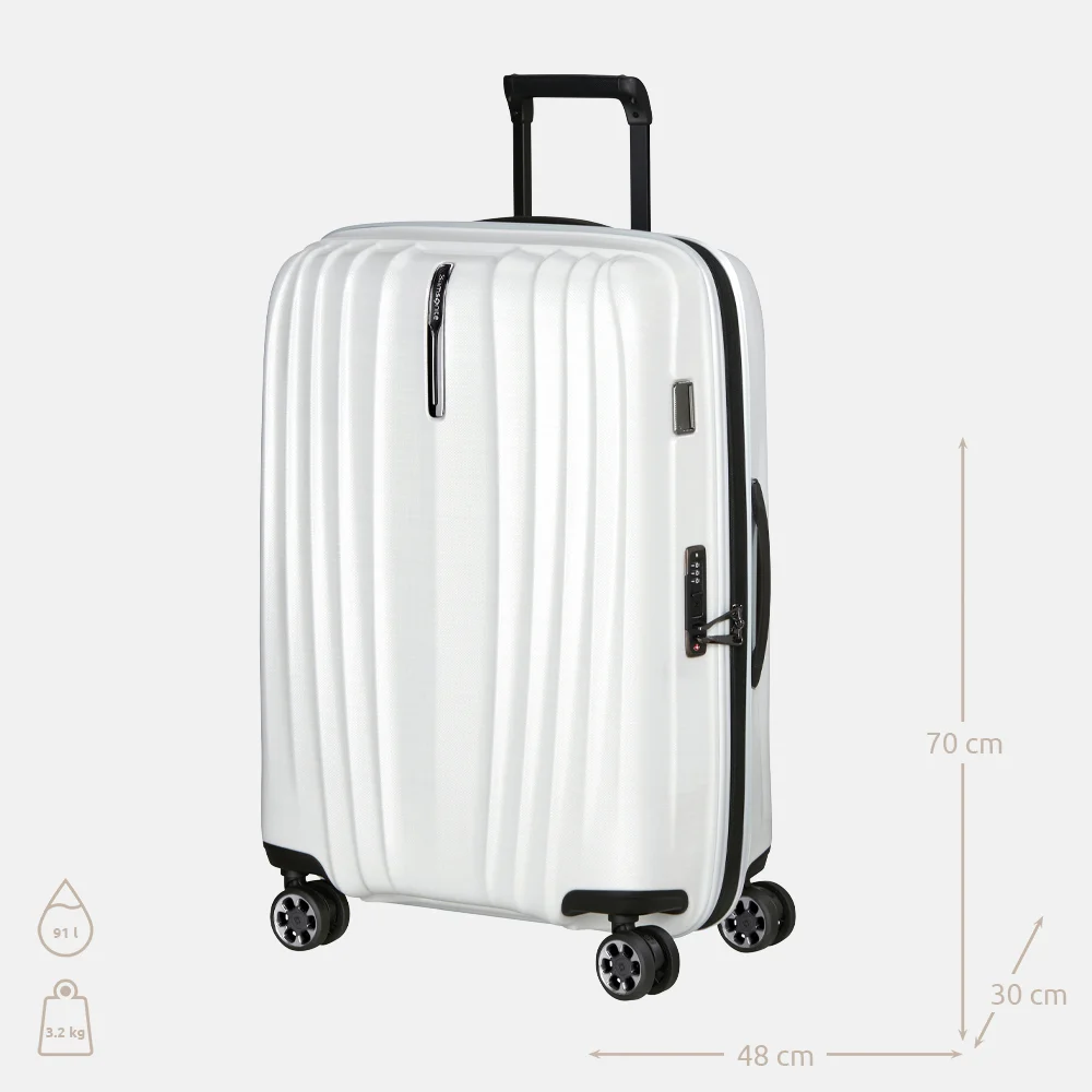 Samsonite Nexis Spinner Expandable reiskoffer 70 cm cotton white bij Duifhuizen
