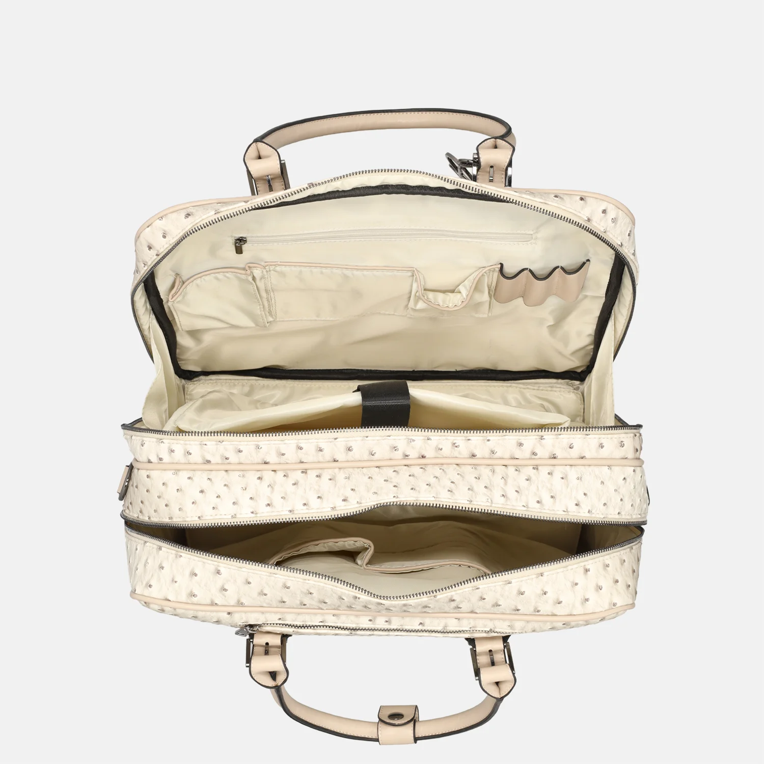 Olivia Lauren business trolley 42 CM 16 inch beige bij Duifhuizen