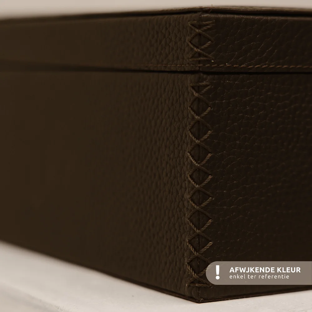 Chamada leren opbergbox rechthoek effen large black bij Duifhuizen