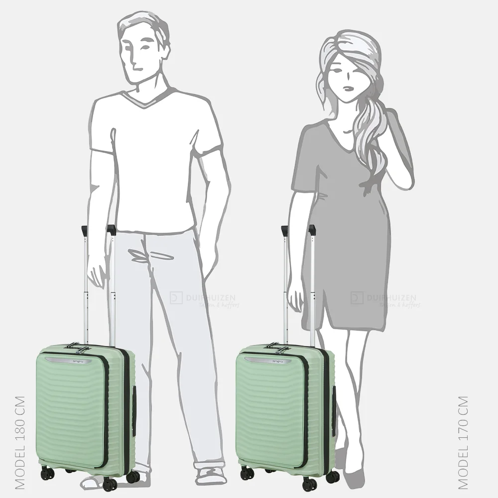 Samsonite Upscape Frontpocket handbagage koffer 55 cm soft sage bij Duifhuizen
