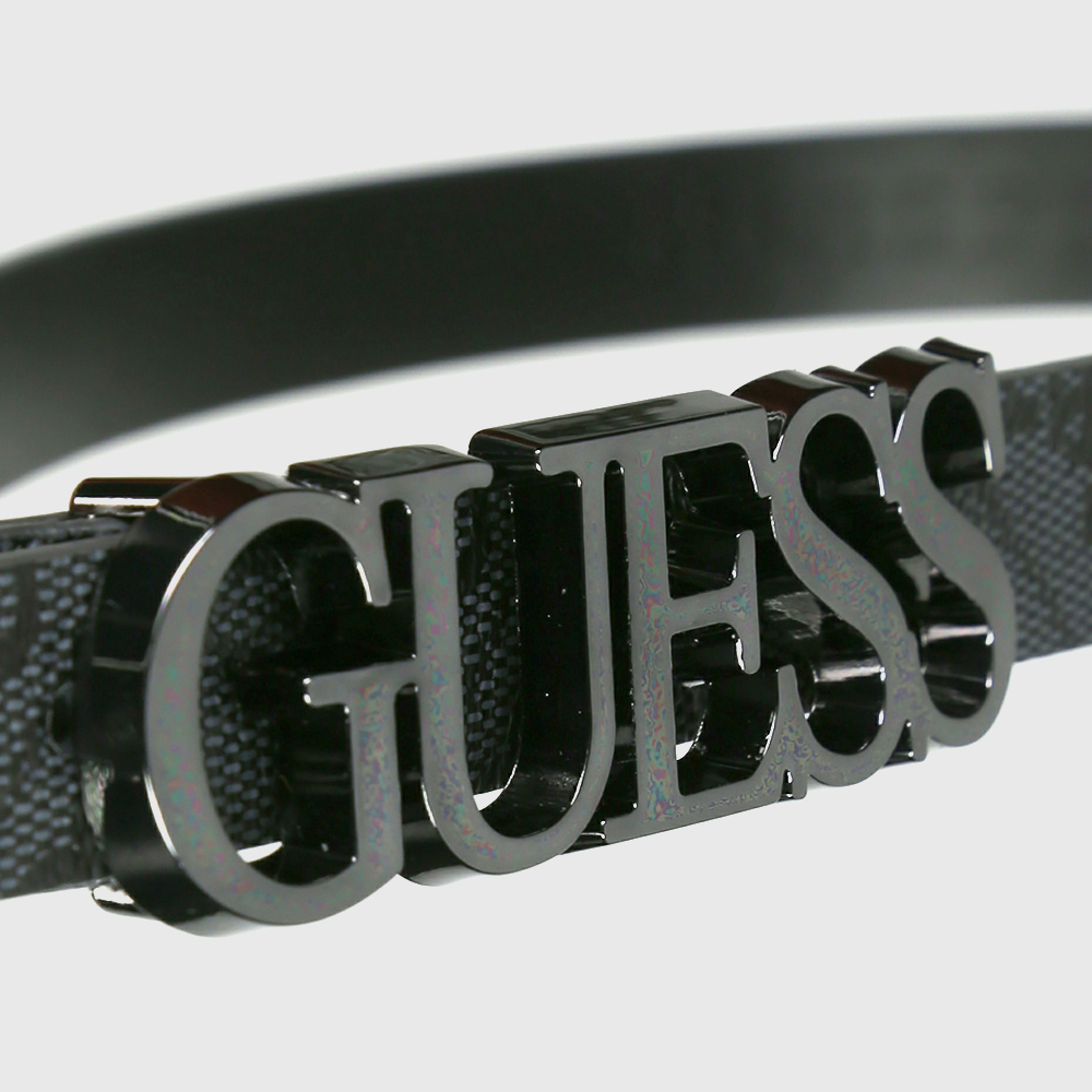 beweging buik vroegrijp Guess Noelle riem 2 cm logo coal | Duifhuizen