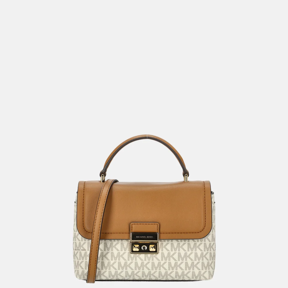 Michael Kors Tribeca crossbody tas XS vanilla/acorn bij Duifhuizen