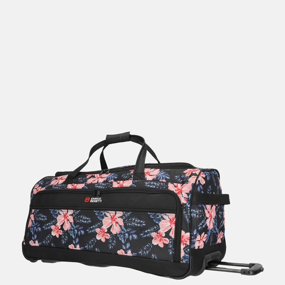 Enrico Benetti Santa Cruz wieltas 75cm black flower bij Duifhuizen
