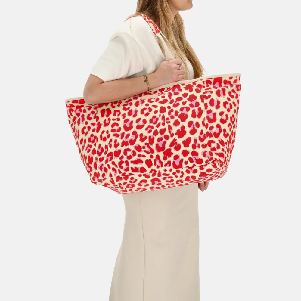 Zebra Trends strandtas luipaard print bij Duifhuizen