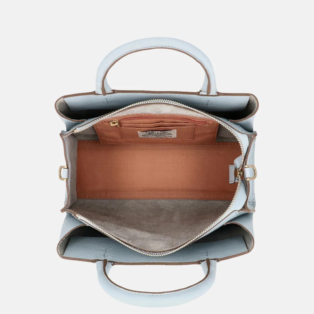 Loulou Essentiels Vera handtas blue aura bij Duifhuizen