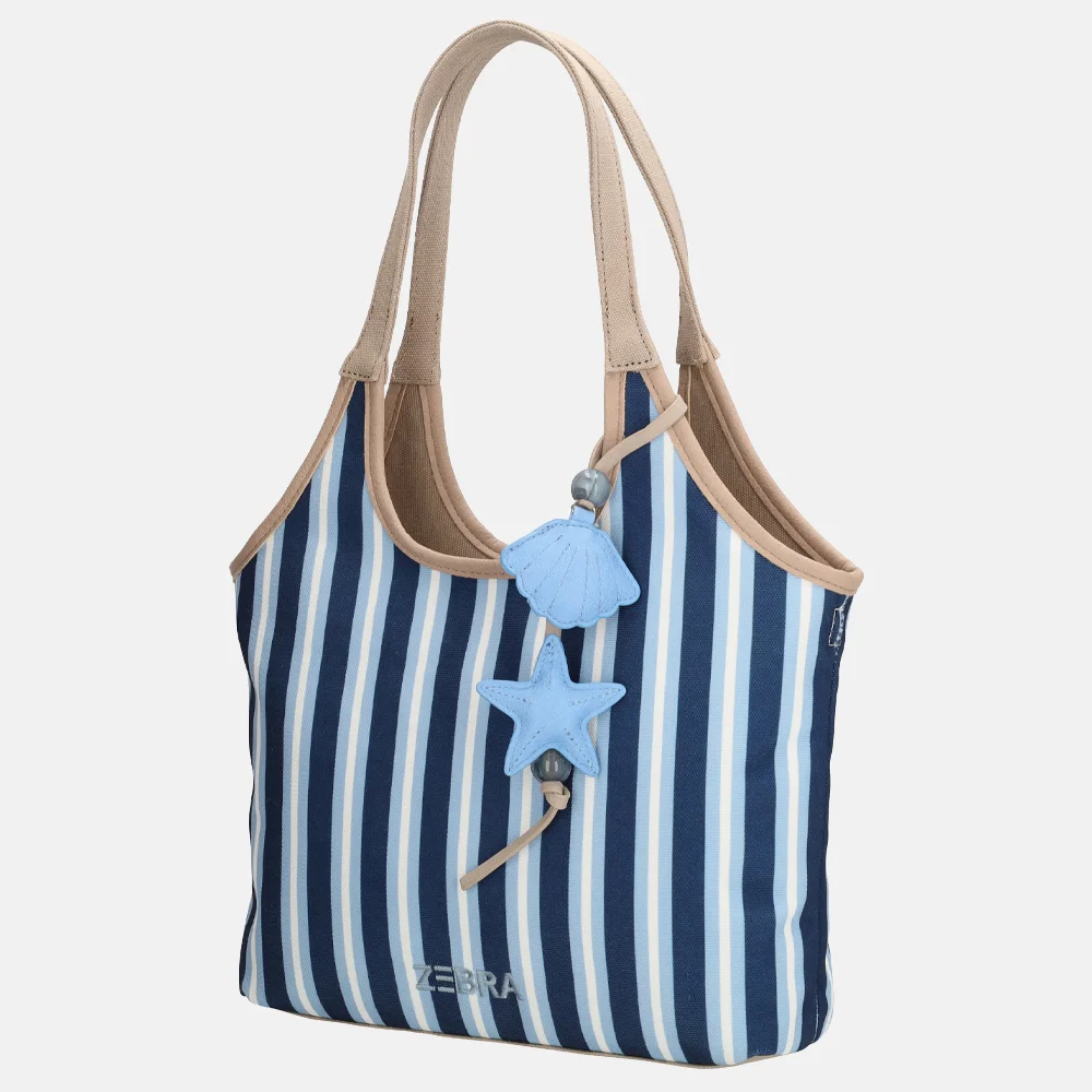Zebra Trends Mira shopper streep M middenblauw bij Duifhuizen