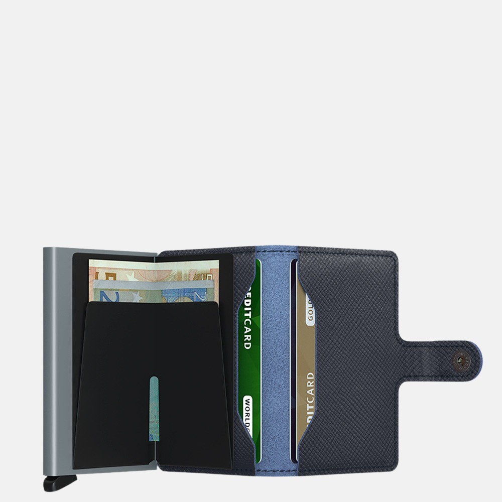 Secrid Miniwallet pasjeshouder saffiano navy bij Duifhuizen
