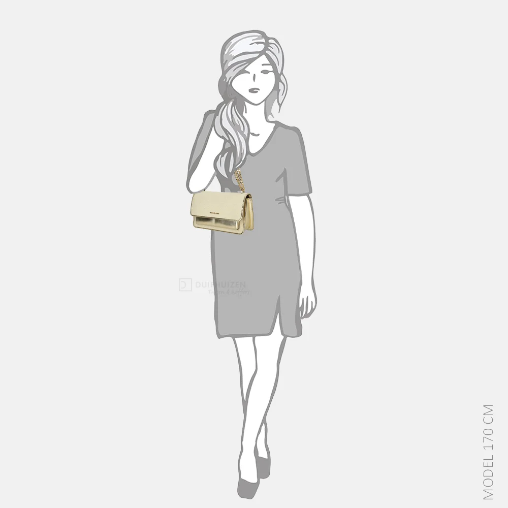 Michael Kors Claire schoudertas pale gold bij Duifhuizen