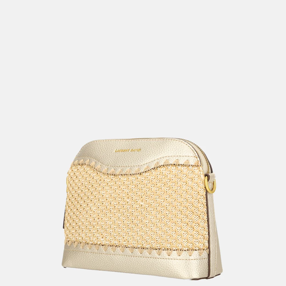 Laurent David Rosa crossbody tas raffia gold bij Duifhuizen