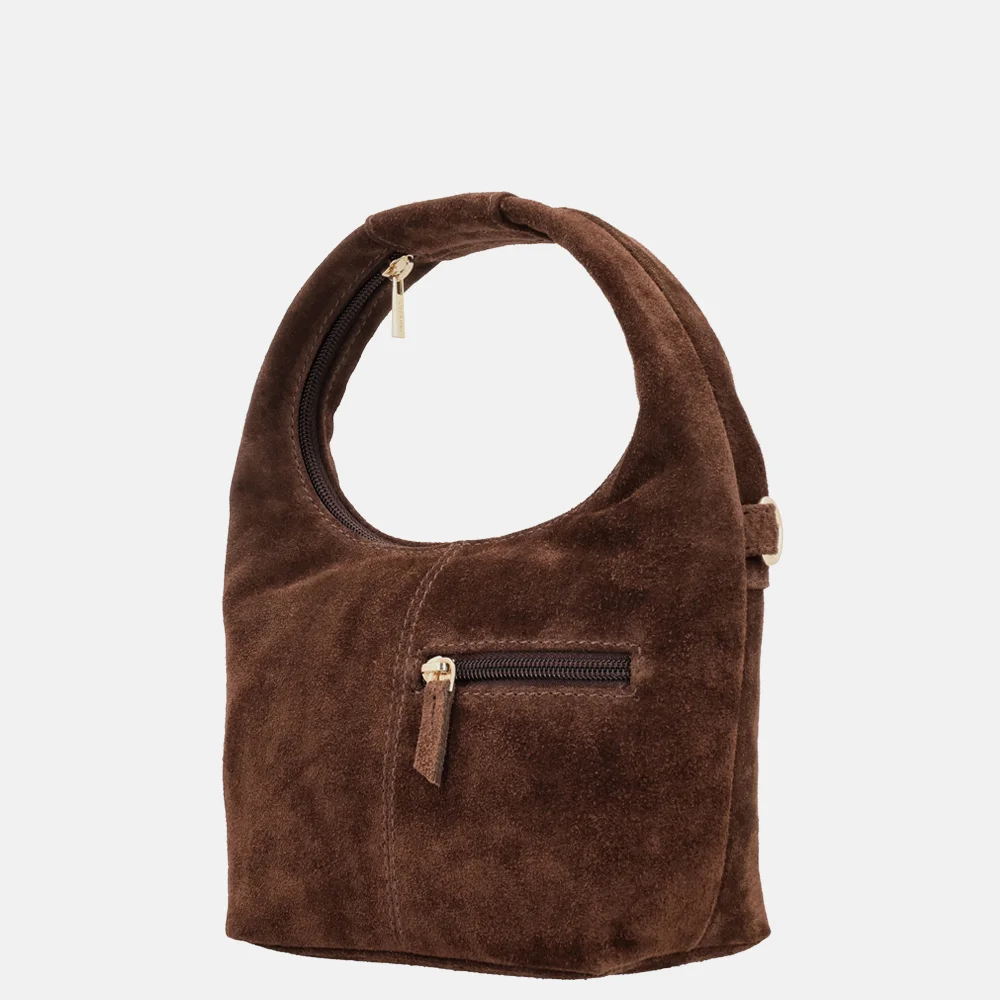 Charm London Sevilla buideltas S suede bruin bij Duifhuizen