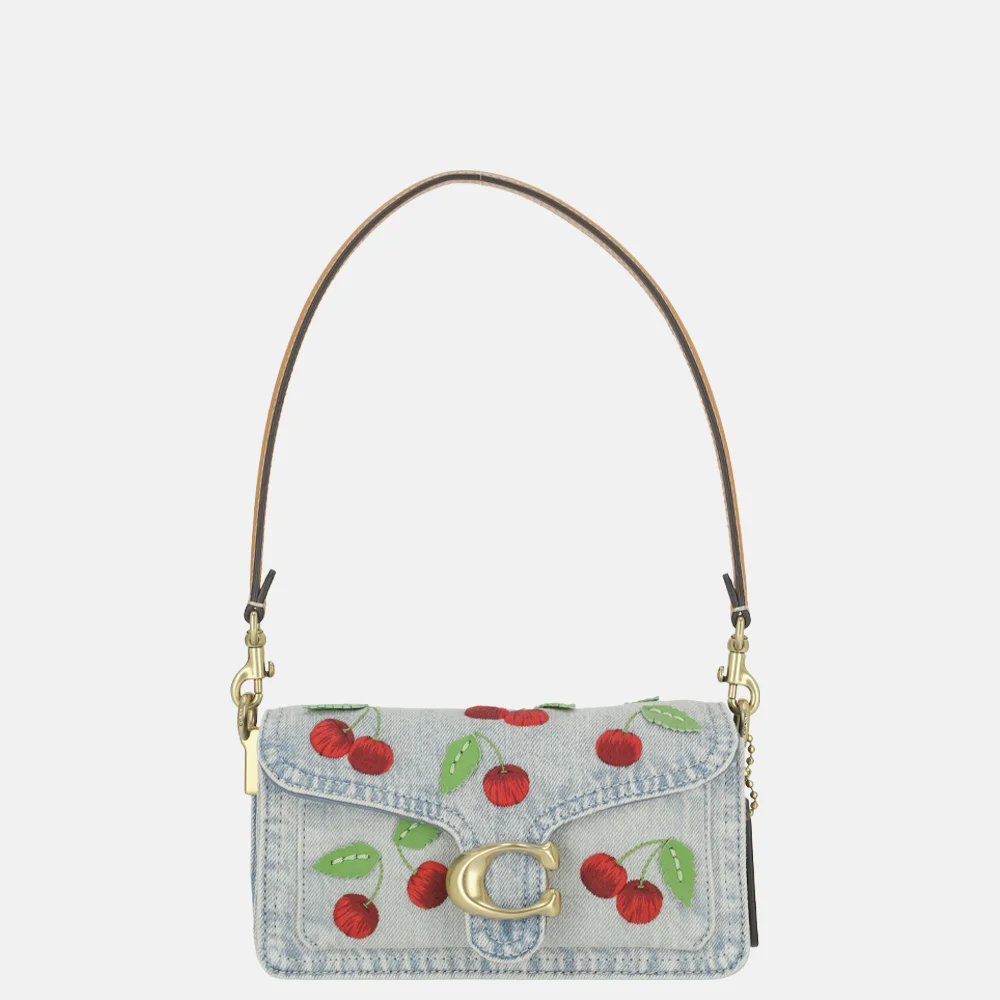 Coach Tabby Cherry embroidered schoudertas 20' denim multi bij Duifhuizen
