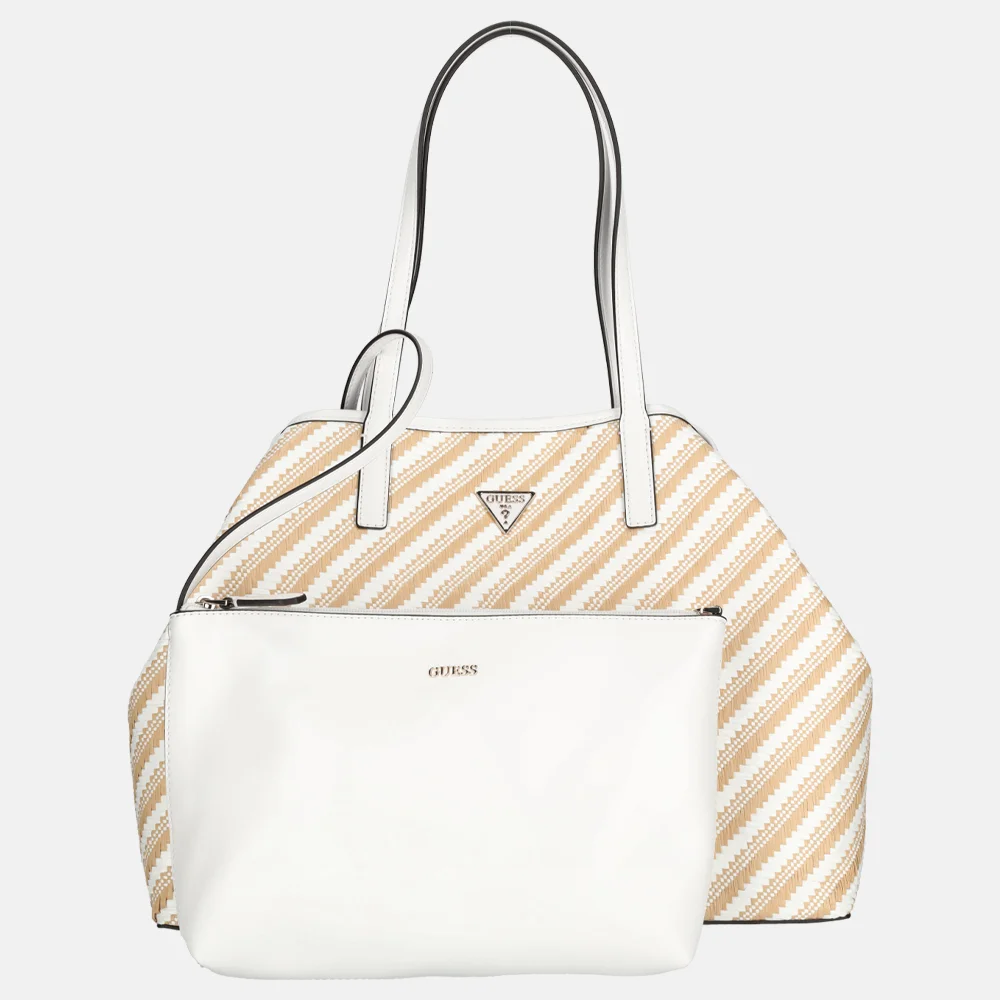 Guess Vikky 2 in 1 tote shopper L natural/white bij Duifhuizen