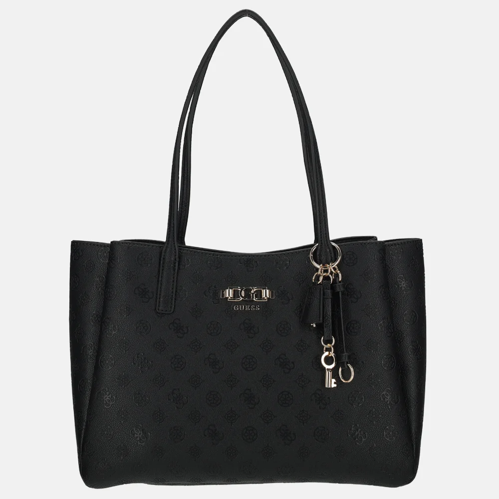 Guess Anise multi comp tote shopper black logo bij Duifhuizen