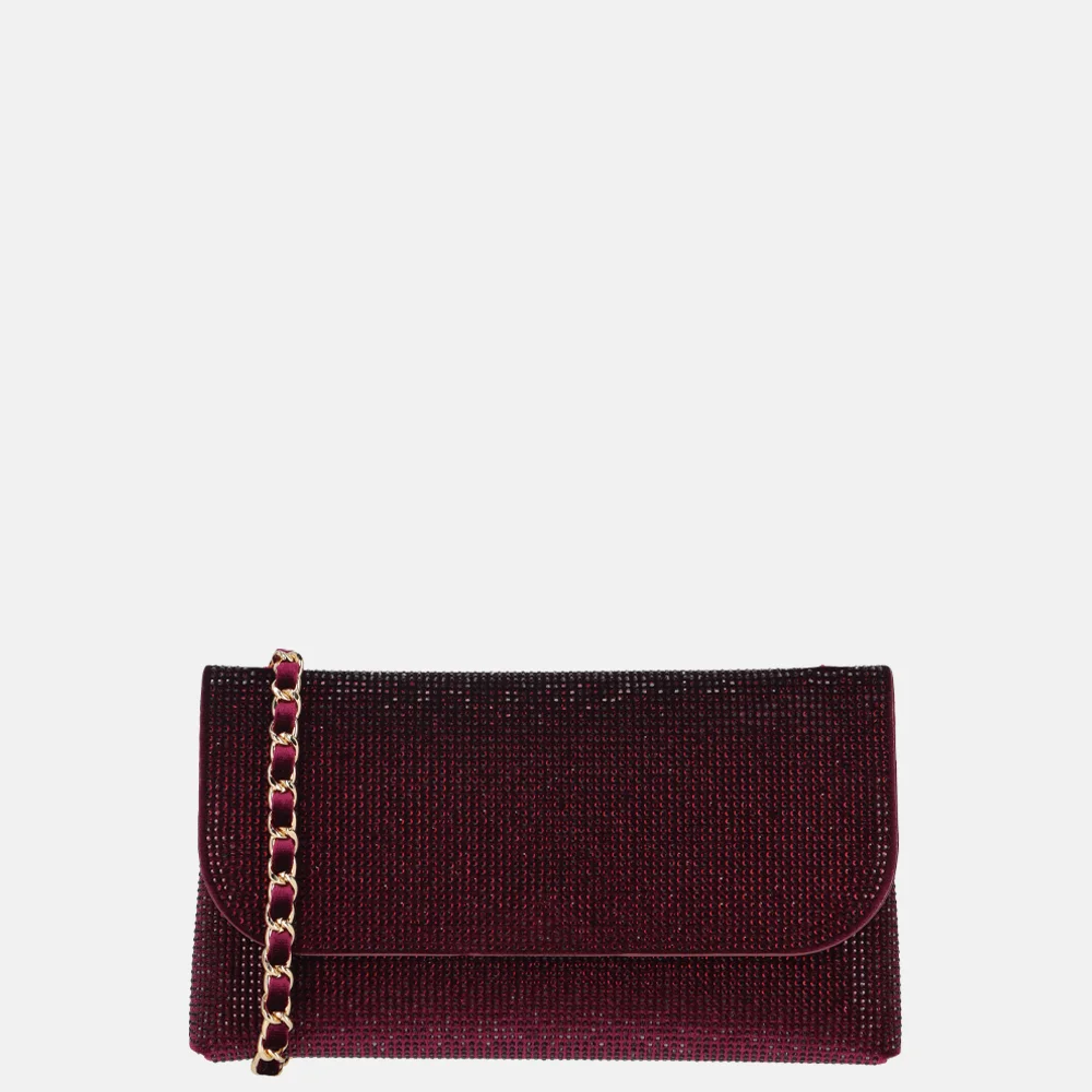 Flora & Co clutch strass bordeaux