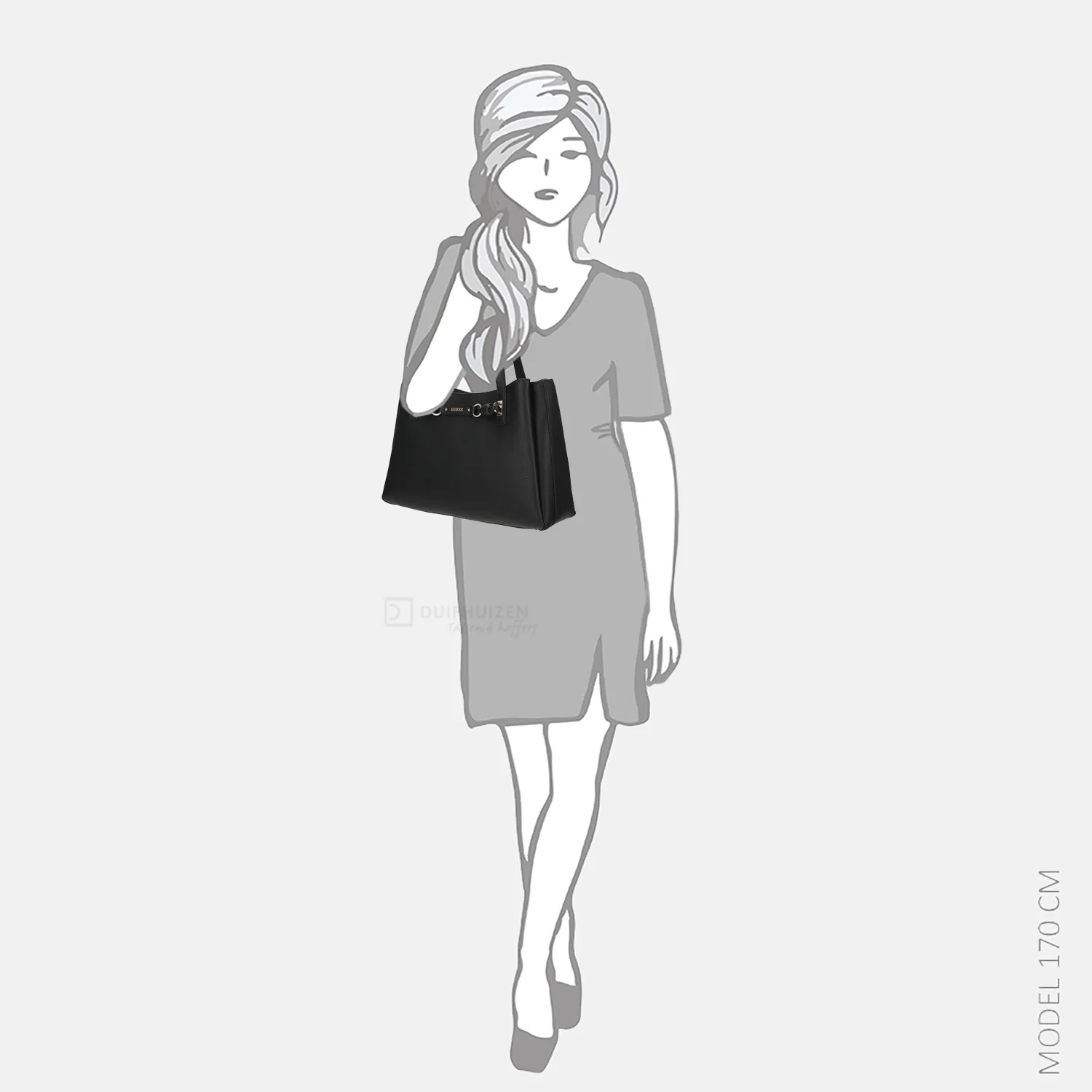 Guess Camelia shopper M black bij Duifhuizen