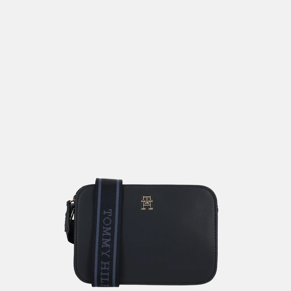 Tommy Hilfiger Logo Tape crossbody tas blue bij Duifhuizen