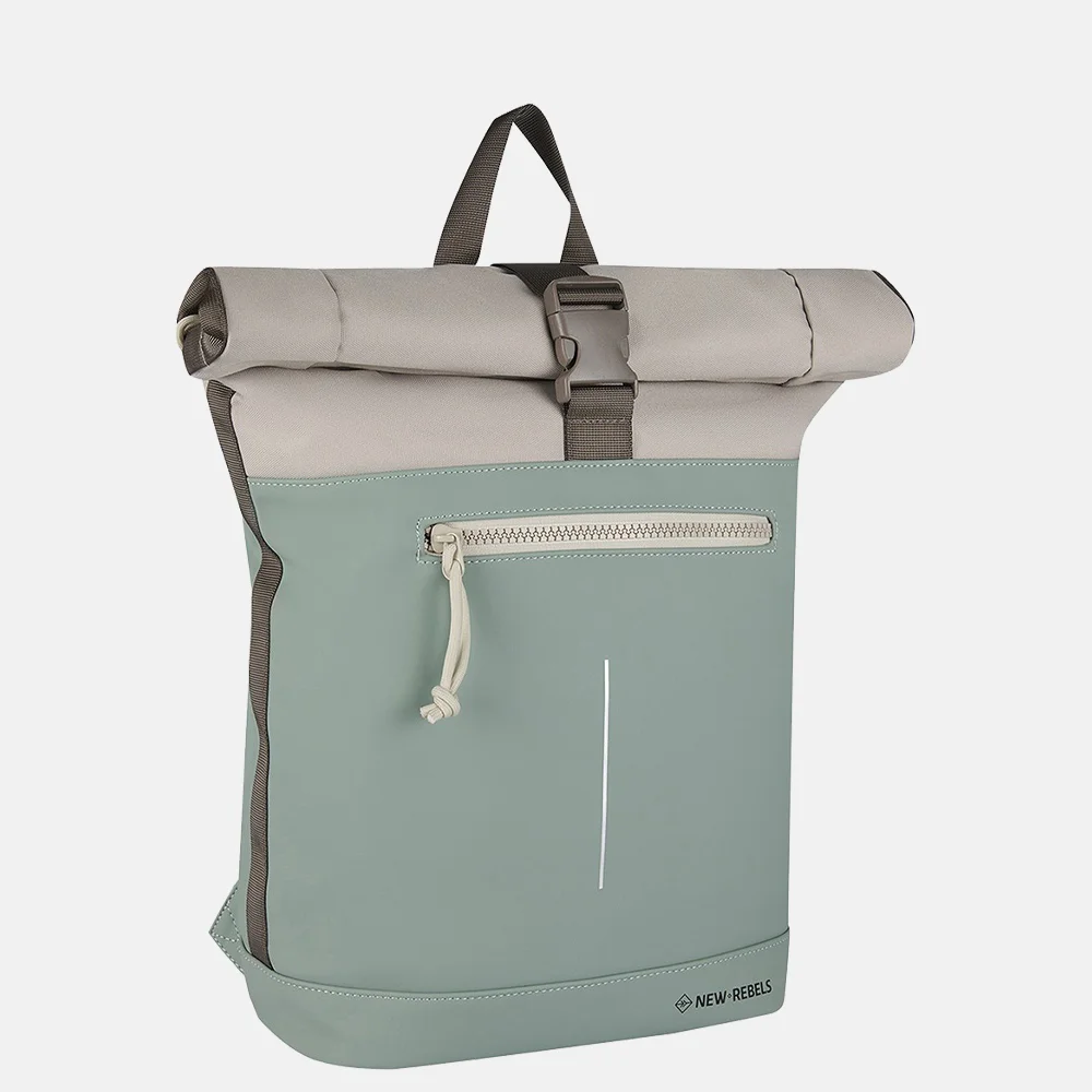 New Rebels Backham laptoprugzak 15 inch L salie groen bij Duifhuizen