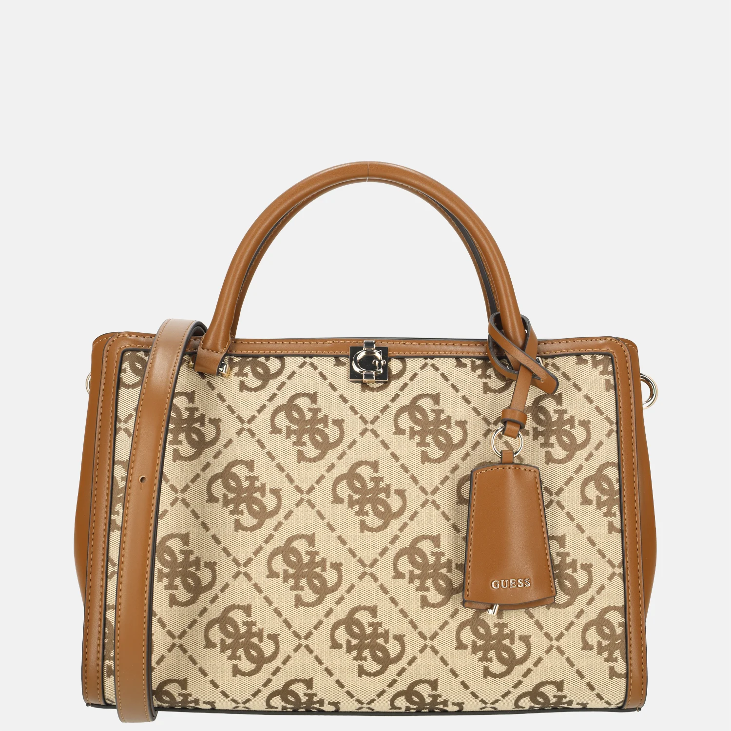 Guess Audrey girlfriend handtas latte logo bij Duifhuizen