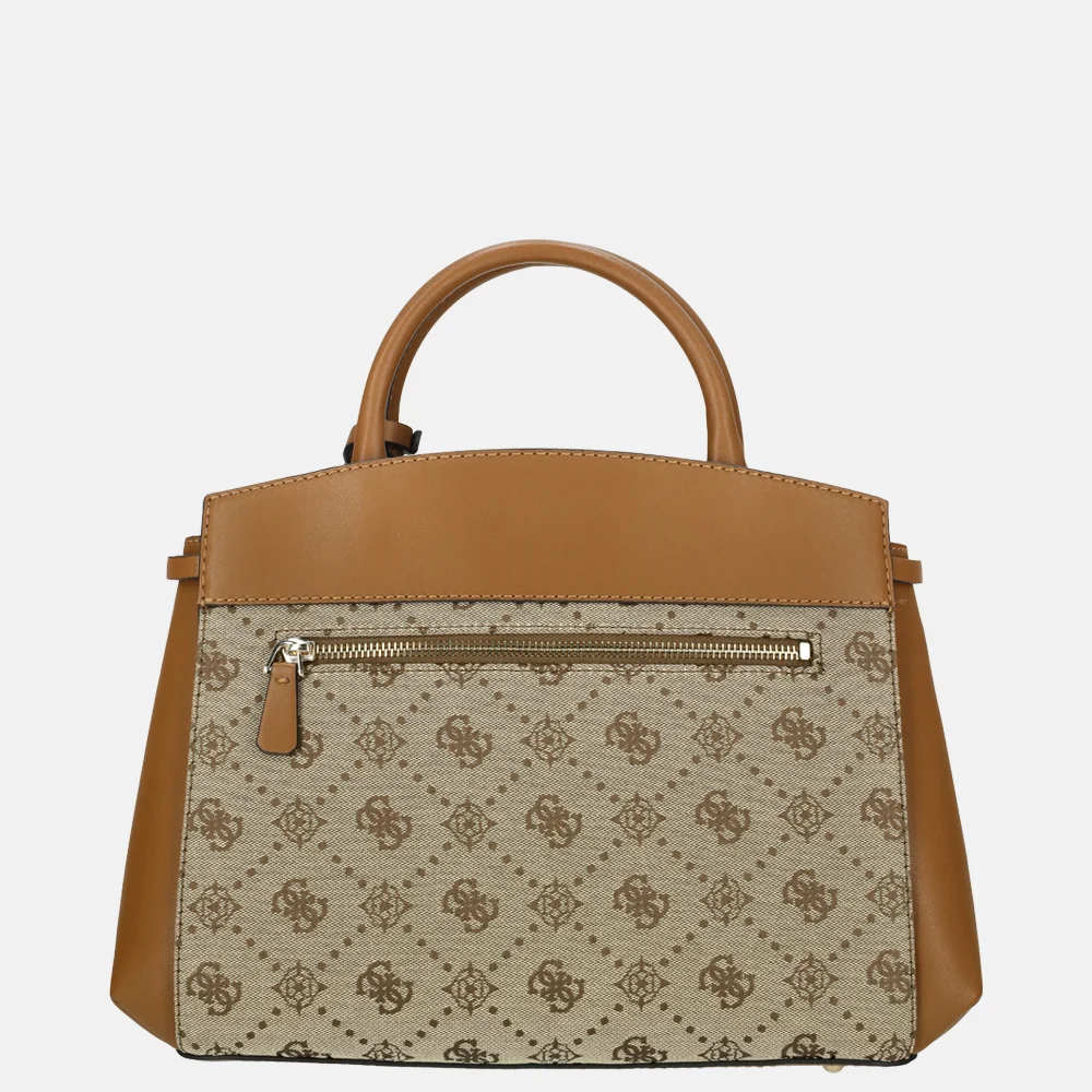 Guess Melinda satchel handtas latte logo bij Duifhuizen