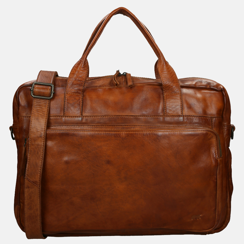 Bear Design Dani laptoptas 17 inch cognac bij Duifhuizen