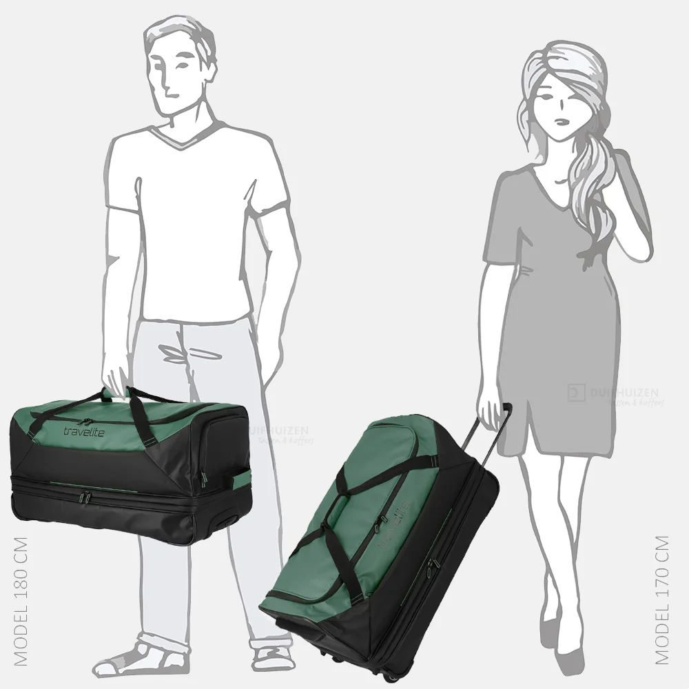 Travelite Basics reistas op wielen 70 cm green bij Duifhuizen