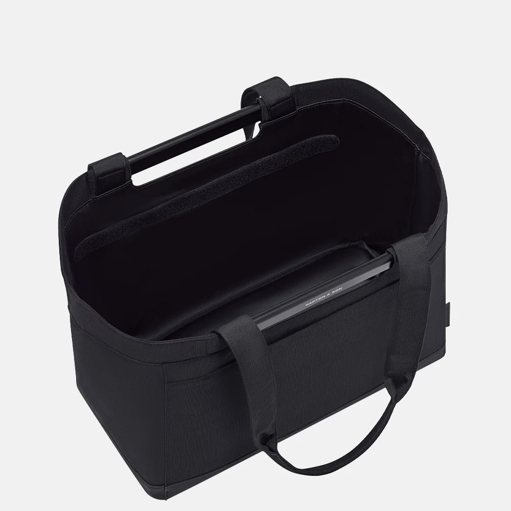Kapten & Son Vaasa boodschappentas all black bij Duifhuizen