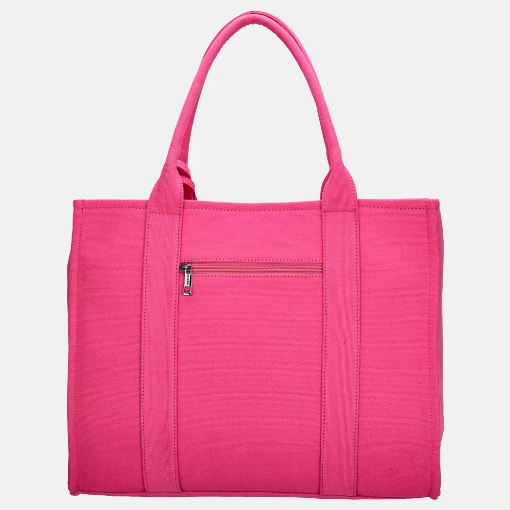 Charm London shopper/laptoptas 15 inch fuchsia bij Duifhuizen
