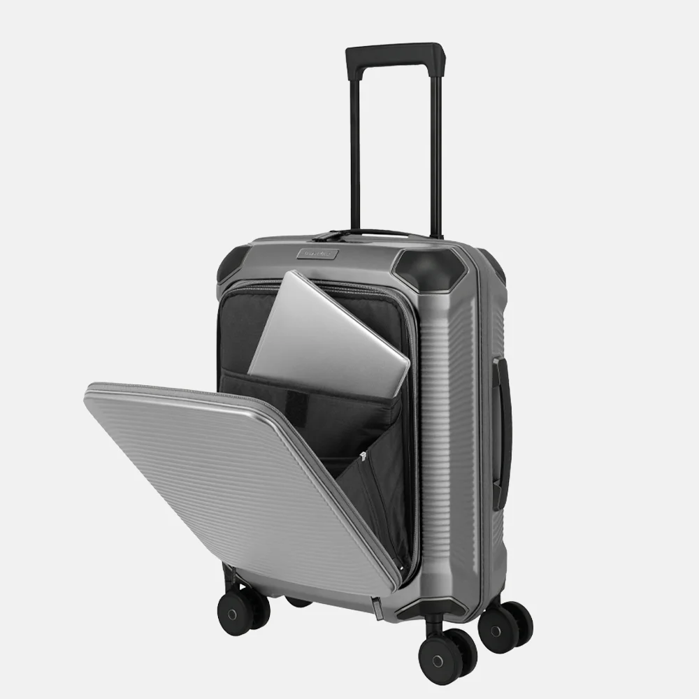 Travelite Millennium handbagage koffer 55 cm silver bij Duifhuizen