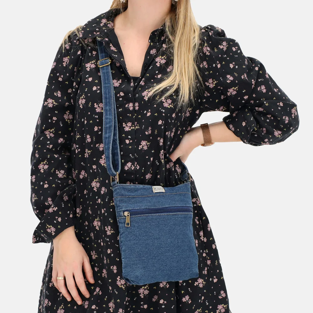 Beagles crossbody tas jeansblauw bij Duifhuizen