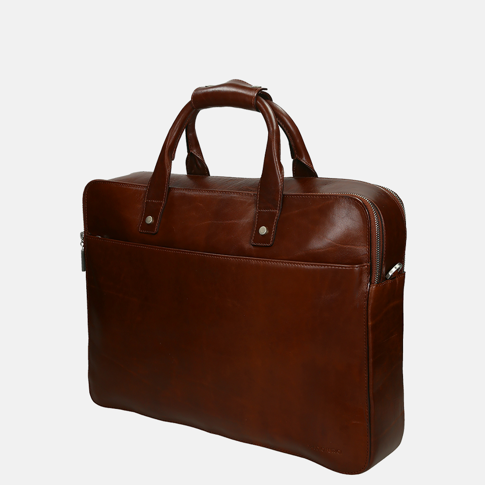 Claudio Ferrici laptoptas 15 inch brown bij Duifhuizen