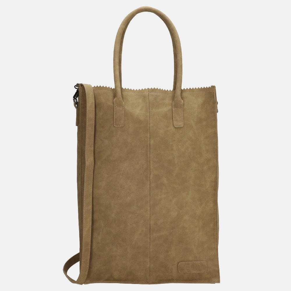 Zebra Trends Rosa shopper 15.6 inch XL olijfgroen