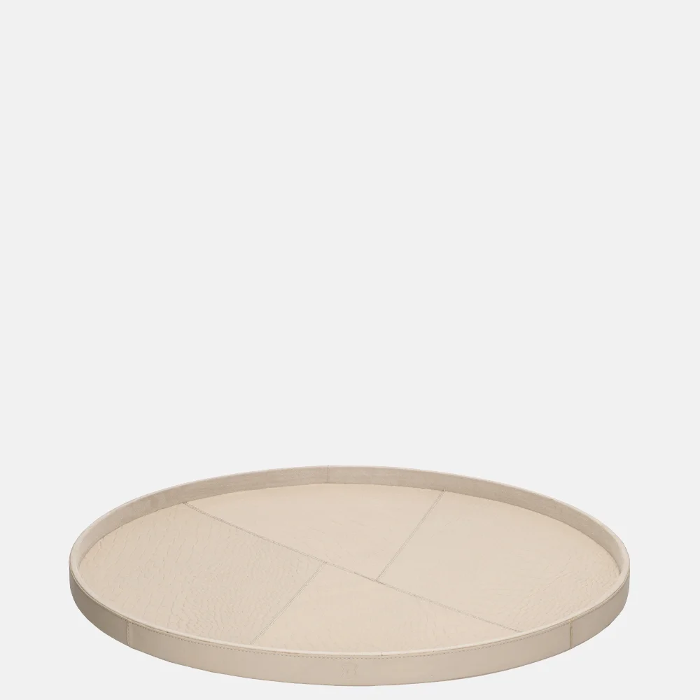 Chamada leren dienblad rond croco L beige