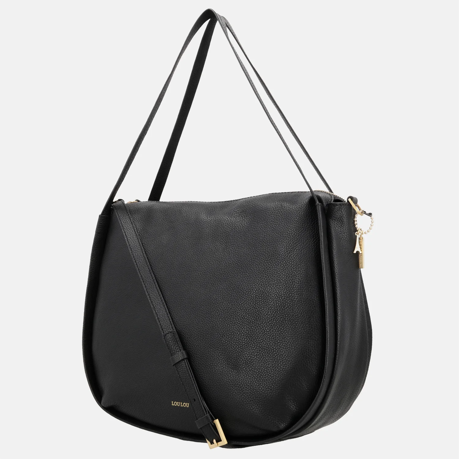 Loulou Essentiels Lou schoudertas black bij Duifhuizen