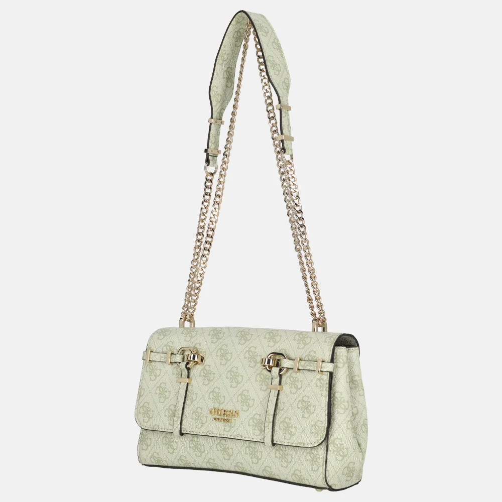 Guess Leona convertible crossbody tas flap sage logo bij Duifhuizen