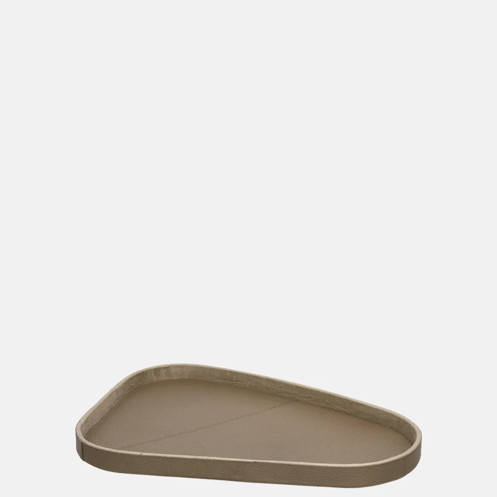 Chamada leren dienblad organisch effen M taupe