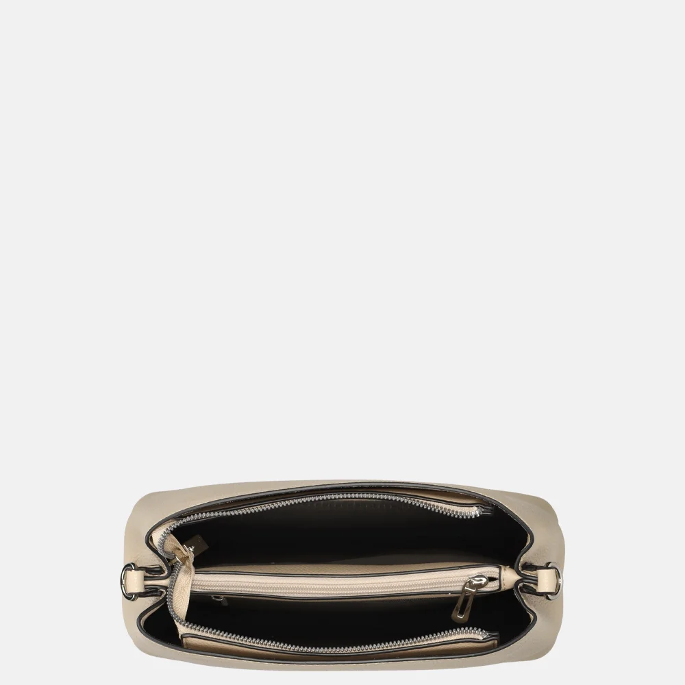 Flora & Co schoudertas fashionband beige bij Duifhuizen