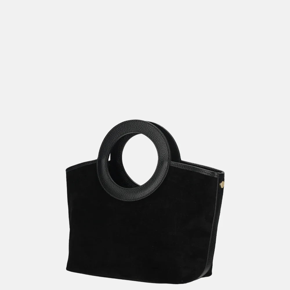 Charm London handtas suede zwart bij Duifhuizen