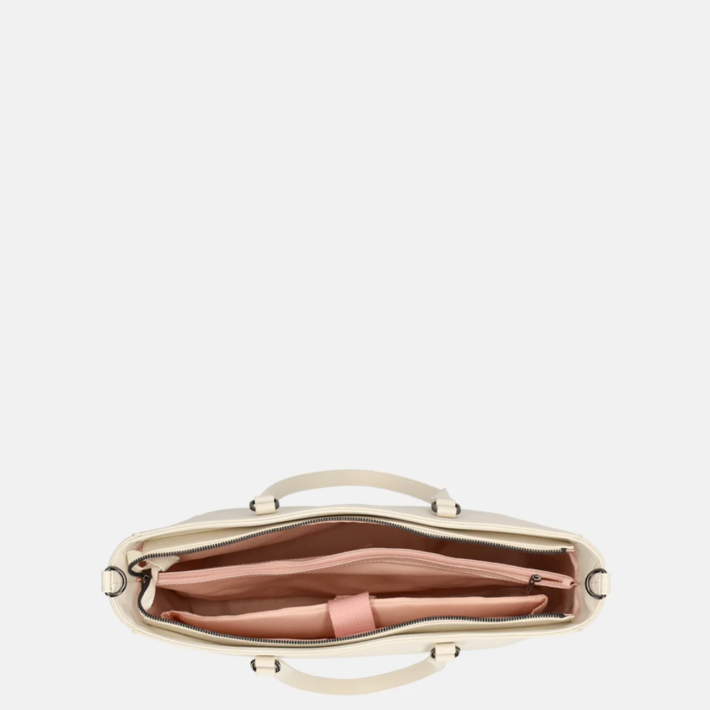 Duifhuizen Saffiano shopper L creme bij Duifhuizen