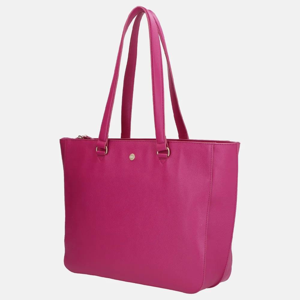 FMME Caithy laptoptas 15 inch fuchsia bij Duifhuizen